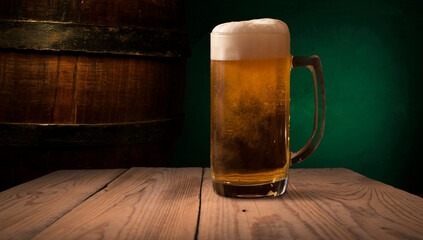 Wooden oak barrel isolated on white background