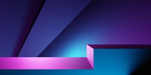 3d rendering of purple and blue abstract geometric background. Scene for advertising, technology, showcase, banner, cosmetic, fashion, business, metaverse. Sci-Fi Illustration. Product display