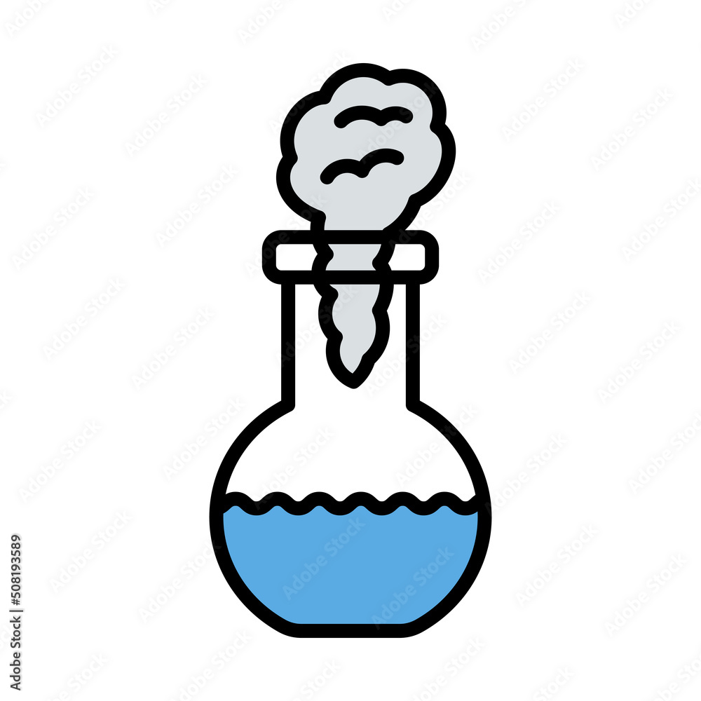 Canvas Prints icon of chemistry bulb with reaction inside