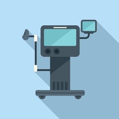 Hospital medical machine icon flat vector. Respiratory equipment
