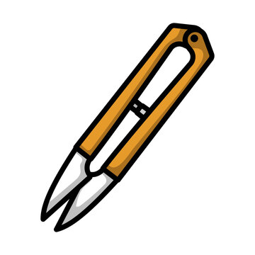 orange scissors tool isolated white background clip art preview