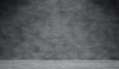 Abstract grey background with a spotlight, 3d render