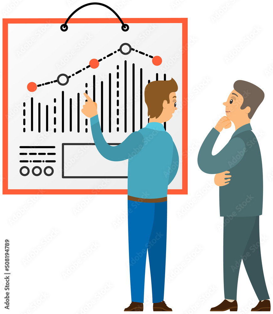 Poster infographic chart vector template. annual statistics curve graph design. market data diagrams. graph