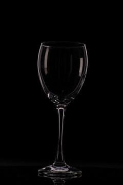 wine glass on black