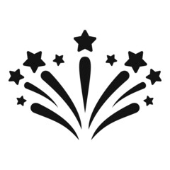 Winner firework icon simple vector. Carnival party