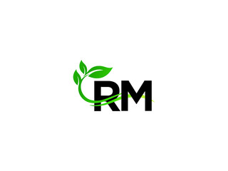 Letter RM Logo Letter, Colorful Rm mr Green Leaf Logo Icon Vector Image Design