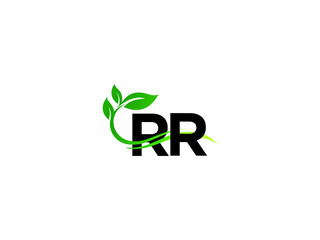 Letter RR Logo Letter, Colorful Rr rr Green Leaf Logo Icon Vector Image Design