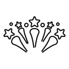 Birthday firework icon outline vector. Carnival party