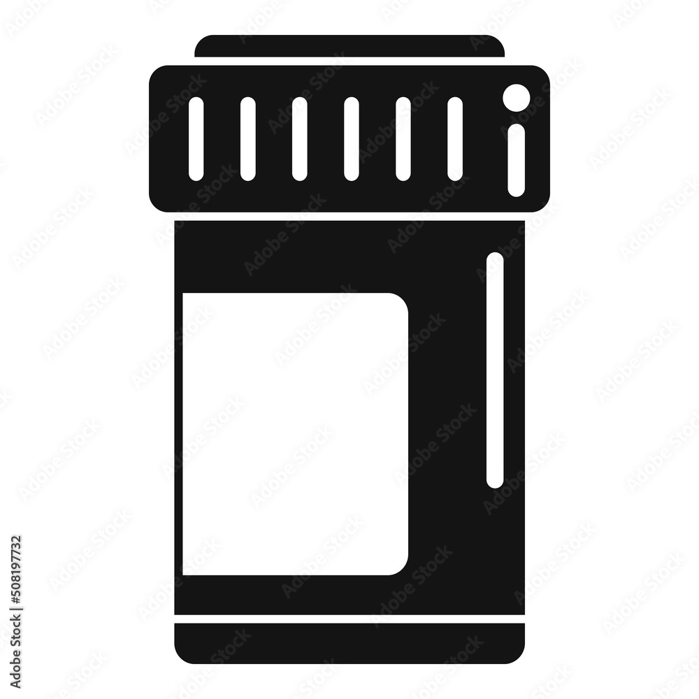 Wall mural Plastic pill jar icon simple vector. Family health