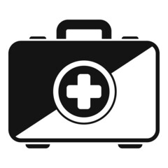 First aid kit icon simple vector. Family health