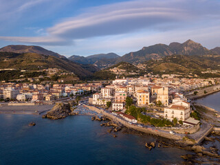 Aerial view of the town of Diamante, Cosenza, Calabria, Italy - obrazy, fototapety, plakaty