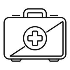 First aid kit icon outline vector. Family health