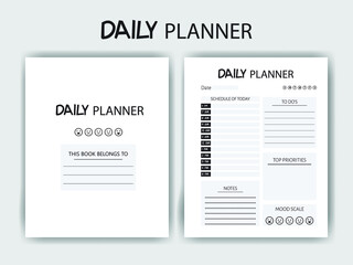 KDP Interior Design - Daily Planner Interior  - Printable Low-Content Books, Organizer, Planner, Notebook, Diary