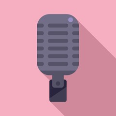 Event music microphone icon flat vector. Business time