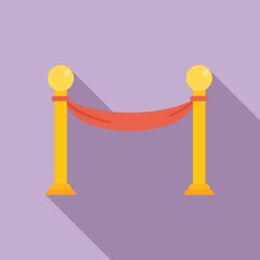 Event ribbon barrier icon flat vector. Work manager