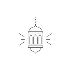 Lantern and shine concept line icon. Simple element illustration. Lantern and shine concept outline symbol design from Eid Al Adha set. Can be used for web and mobile