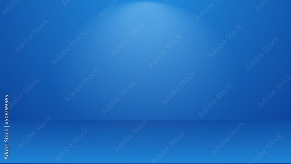 Wall mural blue studio scene with blank gradient color lighting effect background for product display advertise