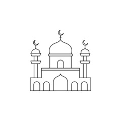 Mosque and architecture concept line icon. Simple element illustration. Mosque and architecture concept outline symbol design from Eid Al Adha set. Can be used for web and mobile