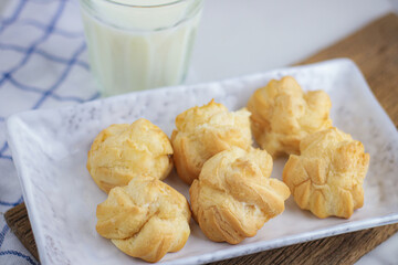 Choxcream on white plate