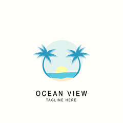 Fototapeta na wymiar ocean view logo illustration