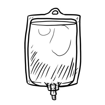 iv bag sketch, black and white clip art preview