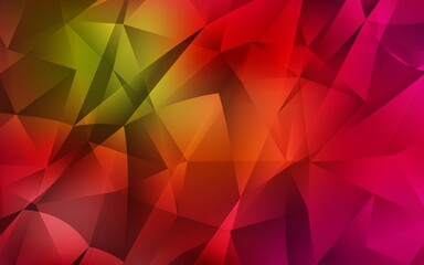 Obraz premium Dark Green, Red vector abstract polygonal pattern.