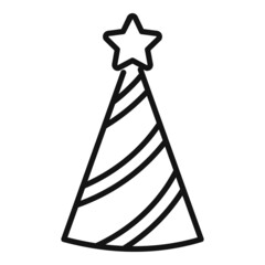 Birthday cone cap icon outline vector. Task agenda