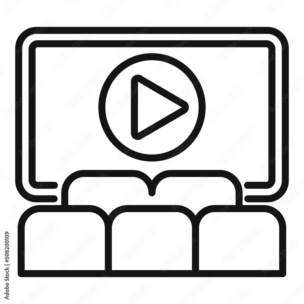 Poster Cinema event icon outline vector. Calendar manager