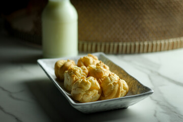 Chox cream on white plate