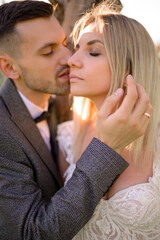 happy wedding, bride and groom together