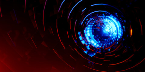 3D rendering sci-fi hud background