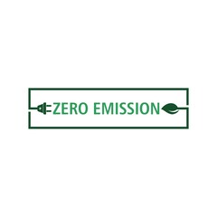 Zero emission sign, icon, symbol or logo isolated on white background