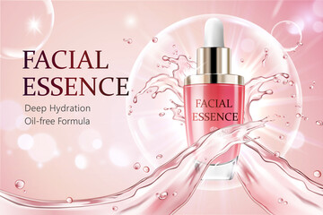 Rose facial essence ad template