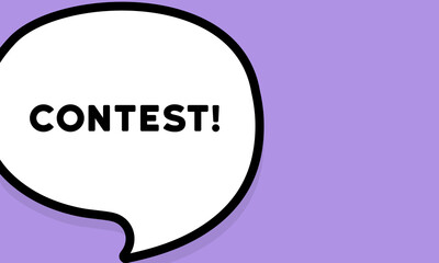 Speech bubble with Contest text. Boom retro comic style. Pop art style. Vector line icon for Business and Advertising