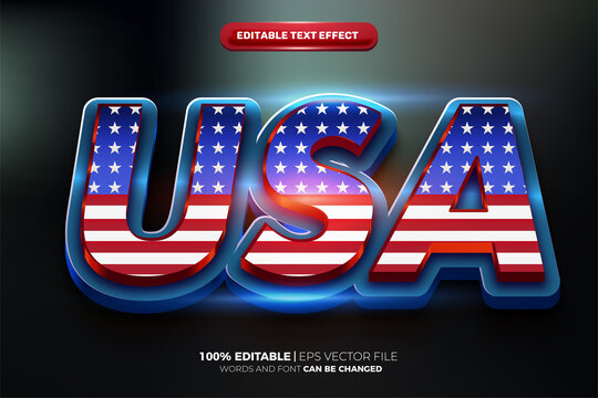 USA Cinematic 3d Editable Text Effect