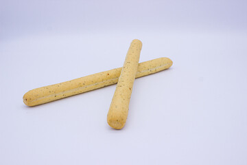 Breadsticks on light background