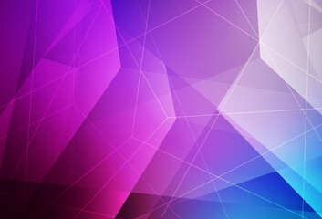 Obraz premium Light Pink, Blue vector texture with triangular style.