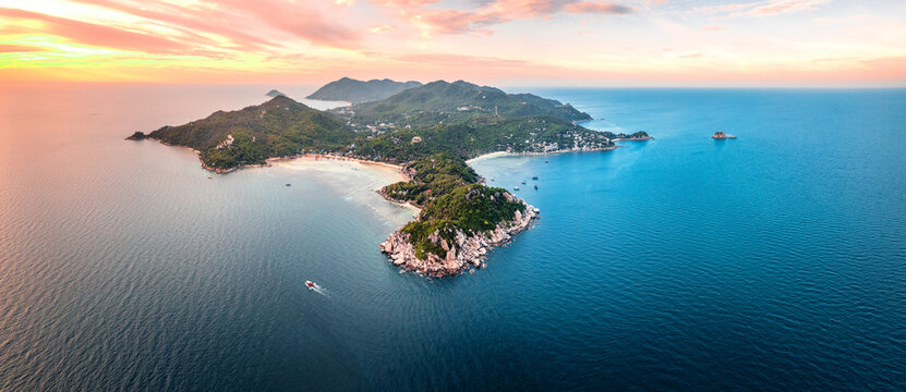 Koh Tao in Thailand,Evening tropical island scenery