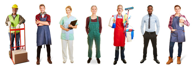 Menschen aus verschiedenen Berufen als Arbeitswelt Konzept