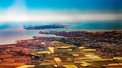 La Rochelle, Aix, Ré and Oléron island close to Rochefort from plane