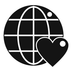 Global charity icon simple vector. Web volunteer