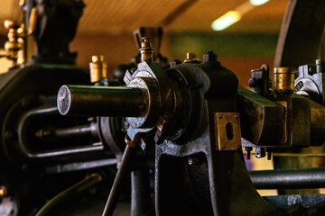 Vintage steam tractor part, closeup