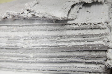 Asbestos sheets in stack -  insulator dangerous to health - obrazy, fototapety, plakaty
