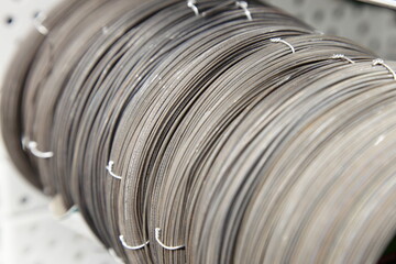 Rebar fastening wires skeins close-up