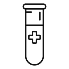 Medical test tube icon outline vector. Donate help