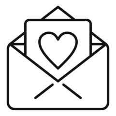 Love mail heart icon outline vector. Charity help