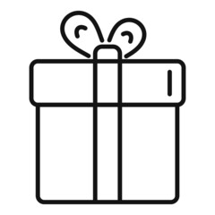 Donate gift box icon outline vector. Help hand