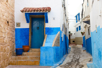 Street in Kasbah of the Udayas in Rabat, Morocco