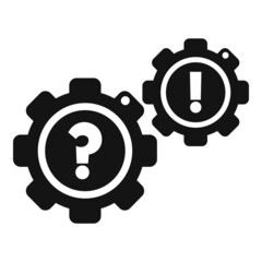 Gear solution icon simple vector. Business problem