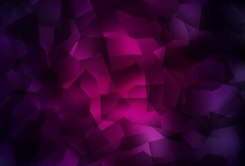 Dark Pink vector polygon abstract background.
